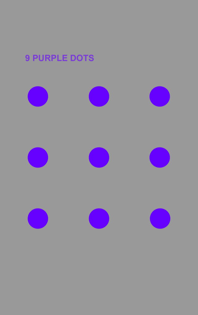 Nine Purple Dots Illusion on background #999999