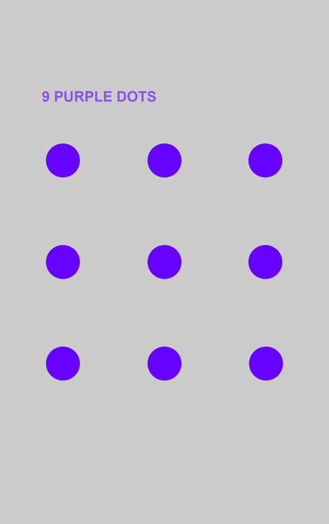 Nine Purple Dots Illusion on background #cccccc