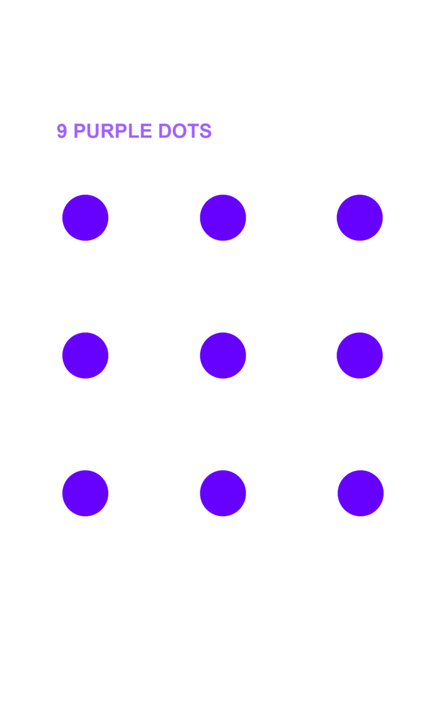Nine Purple Dots Illusion on background #ffffff